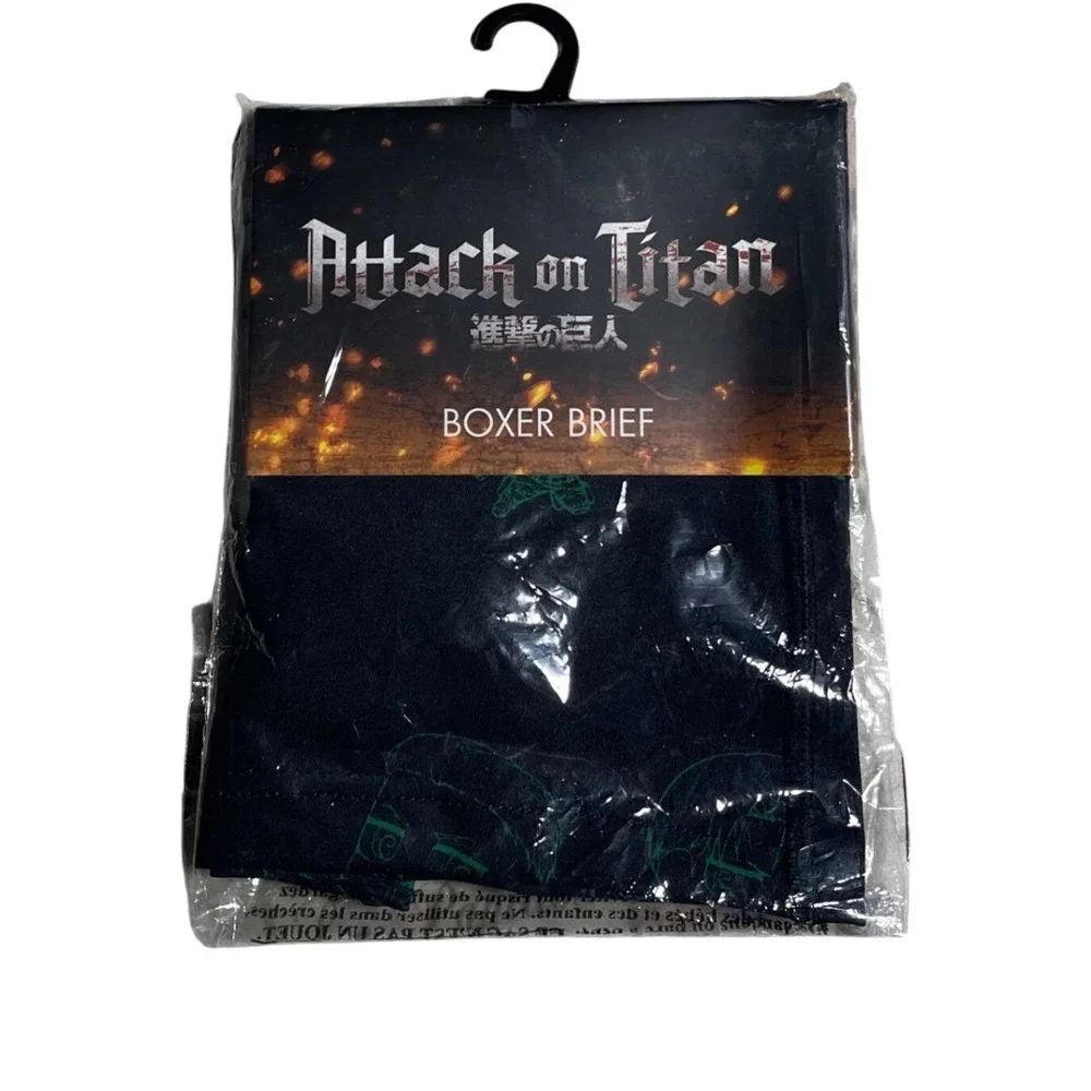Attack on‎ Titan mens boxer brief black green anime graphic size small